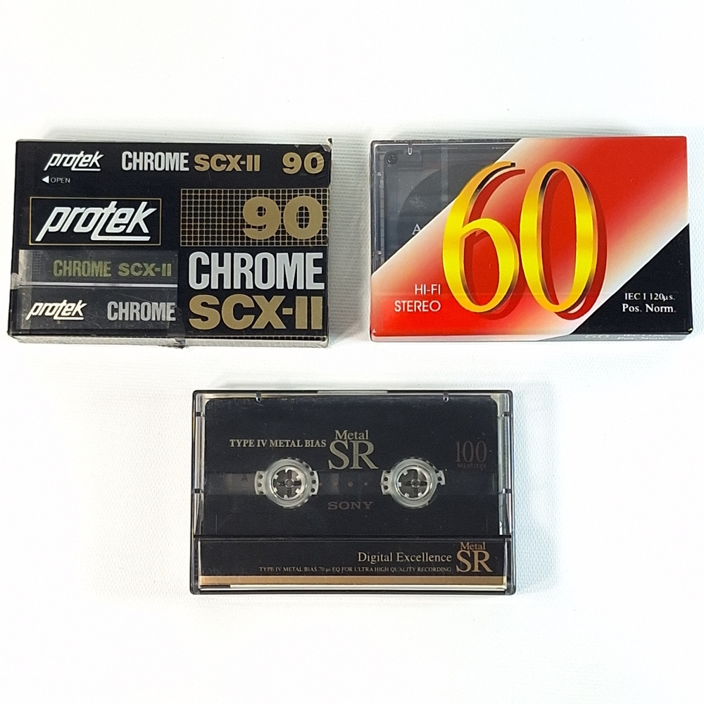 Mixed Blank Cassette Tape Lot New Vintage Protek Sony